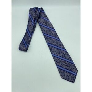 Bruno Prittelli Men's Necktie Blue/Purple Paisley EUC